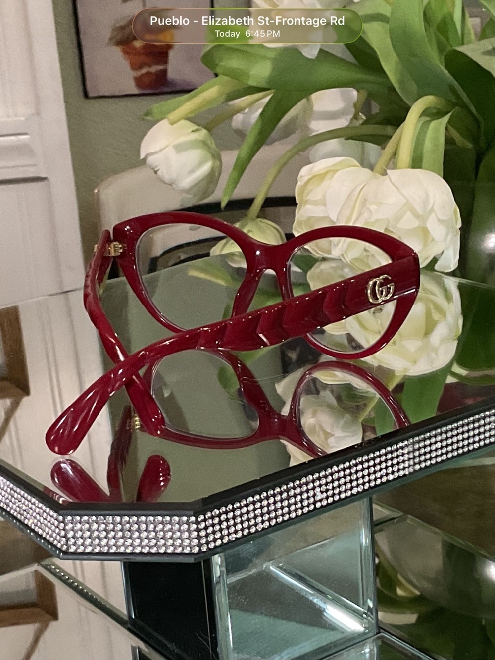 GUCCI burgundy RX GLASSES